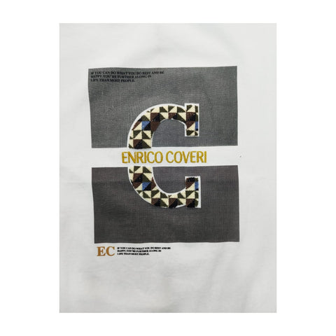 Enrico Coveri T-shirt Geometric Center Logo White