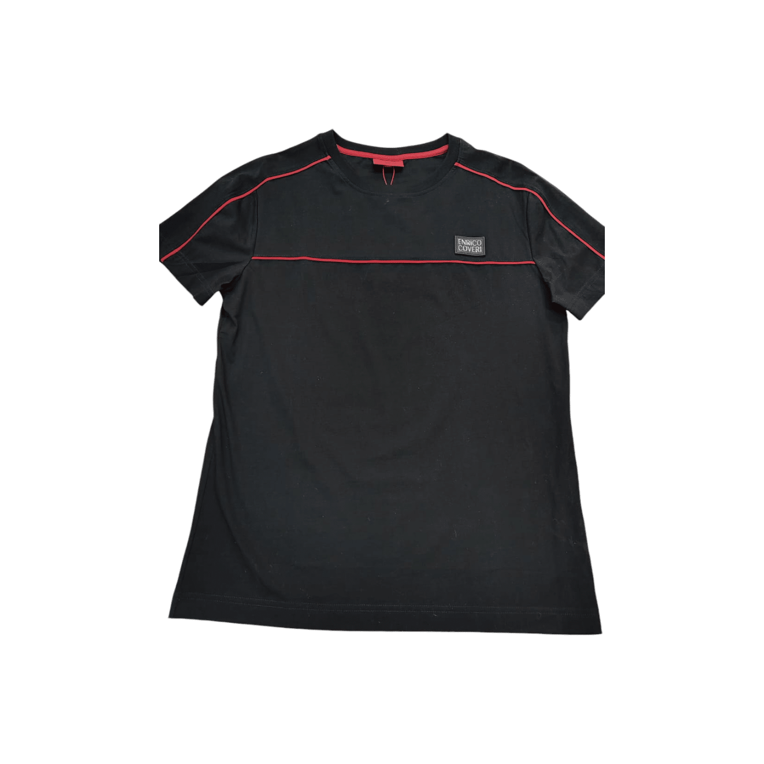 Enrico Coveri 1 Stripe T-Shirt Black/Red