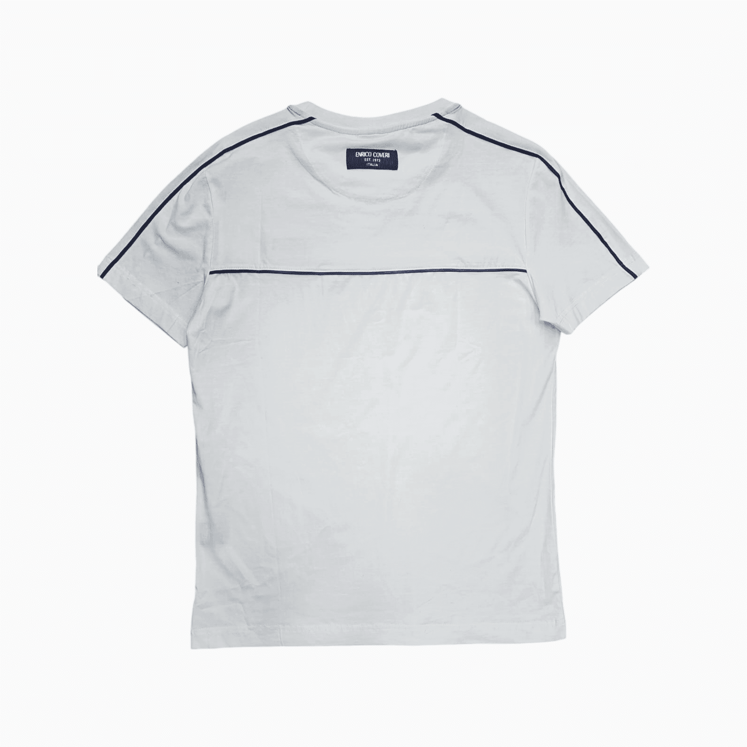 Enrico Coveri 1 Stripe T-Shirt White/Blue