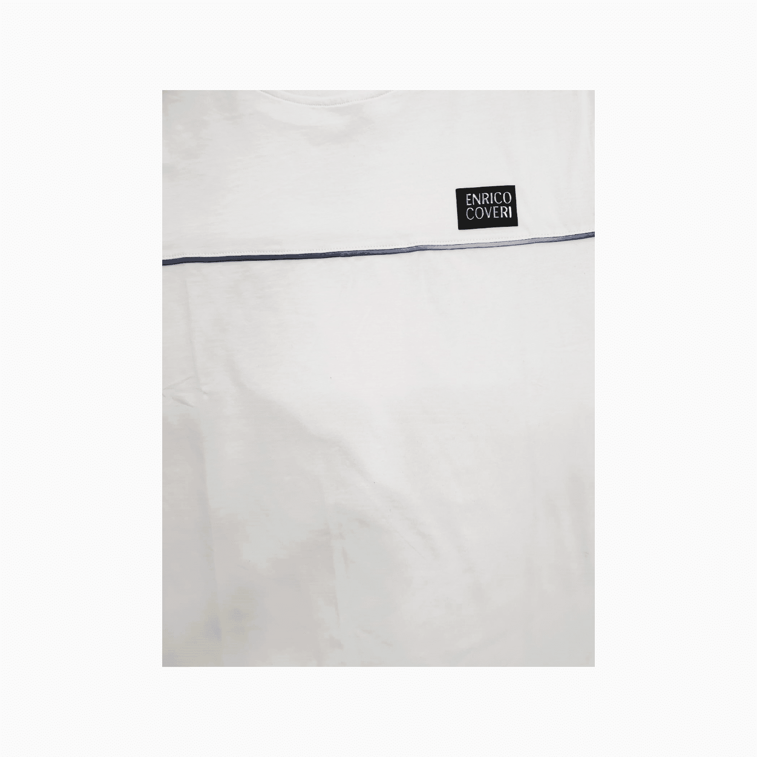 Enrico Coveri 1 Stripe T-Shirt White/Blue