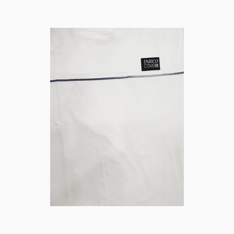Enrico Coveri 1 Stripe T-Shirt White/Blue