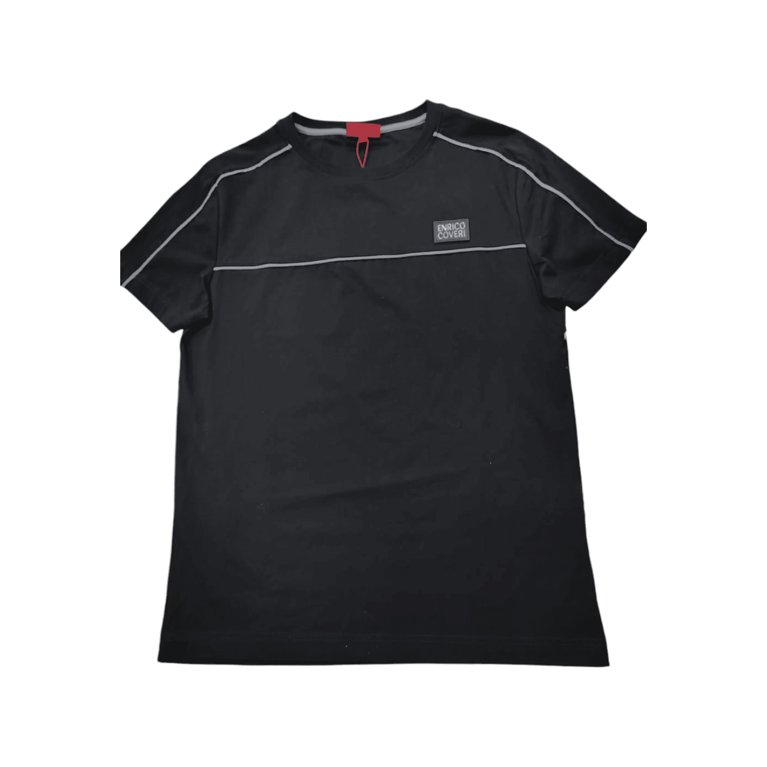 Enrico Coveri 1 Stripe T-Shirt Black/Grey