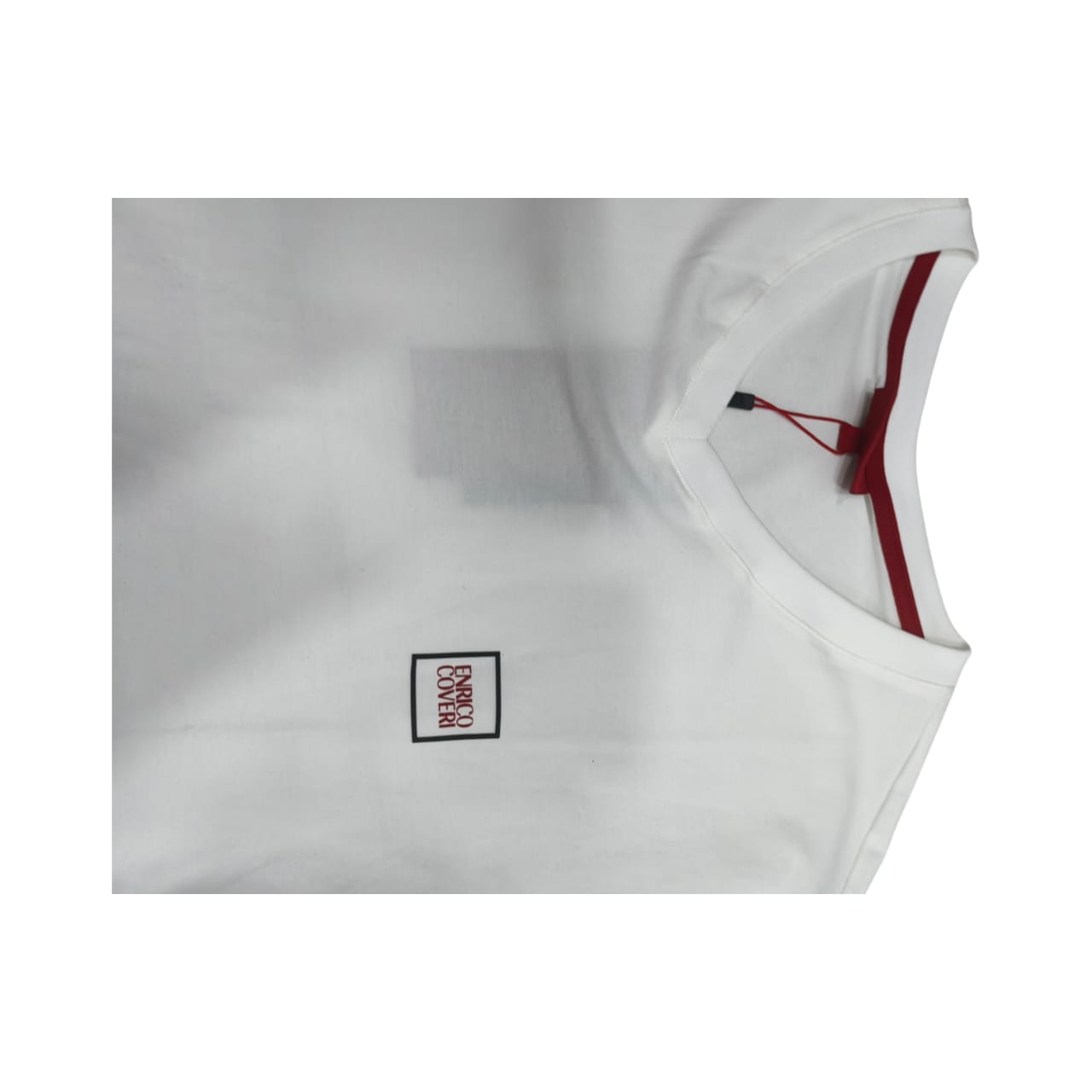 Enrico Coveri V-Neck T-shirt Mini Block Logo White