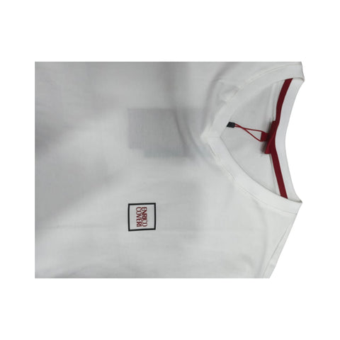 Enrico Coveri V-Neck T-shirt Mini Block Logo White