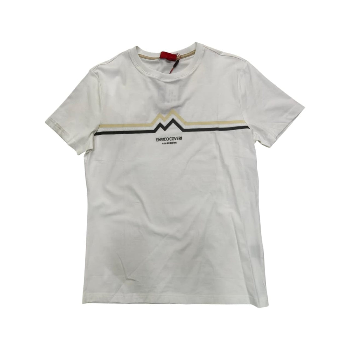 Enrico Coveri T-shirt Zig-Zag Stripe Print White