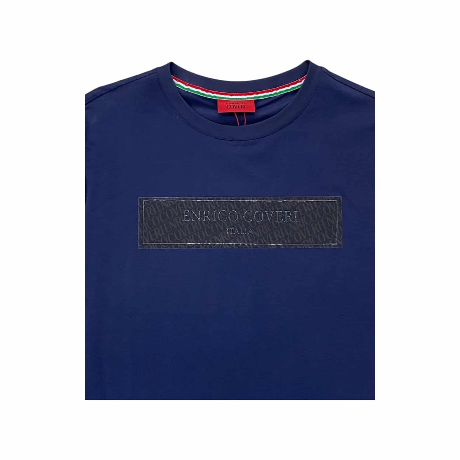Enrico Coveri T-Shirt Italia Stud Logo Navy