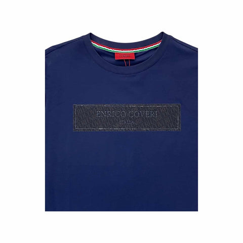 Enrico Coveri T-Shirt Italia Stud Logo Navy
