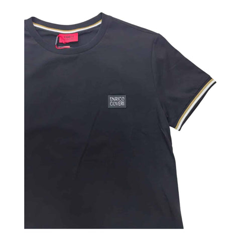 Enrico Coveri T-shirt Striped Sleeve Black