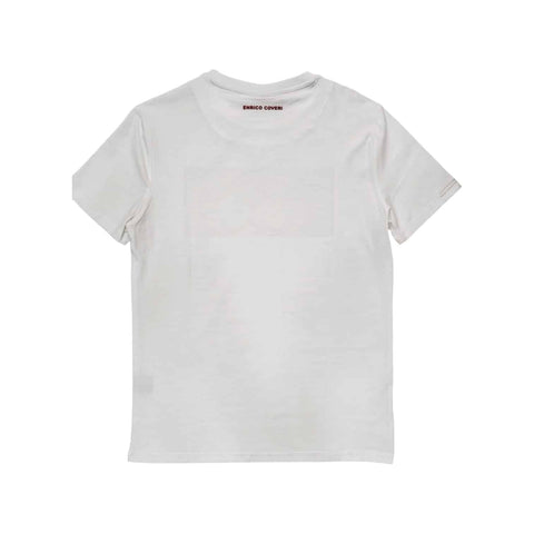 Enrico Coveri Crew 3D Print Logo T-Shirt in White/Red