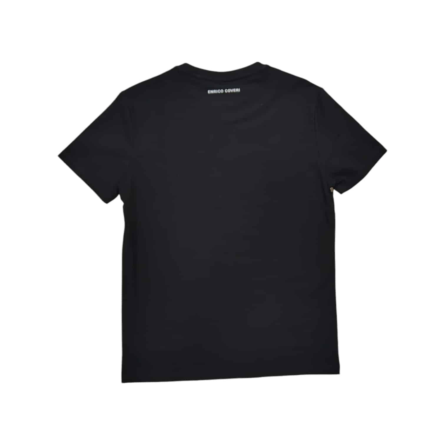 Enrico Coveri Crew 3D Print Logo T-Shirt in Black/White.