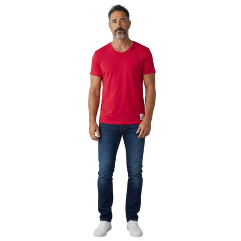 Cutty V Neck Rib Bon Jovi Red