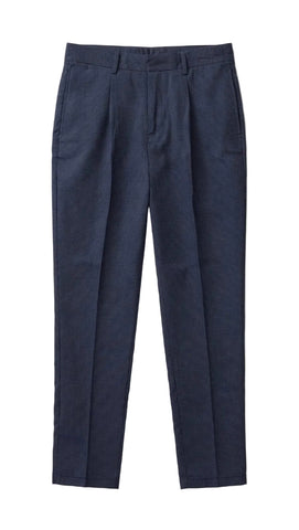 Jonathan D Trouser Formal Joey Check Oxford Blue