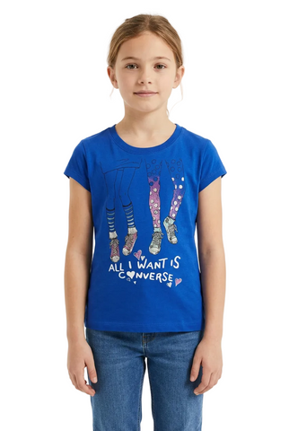 Converse T-Shirt Girls Royal Blue