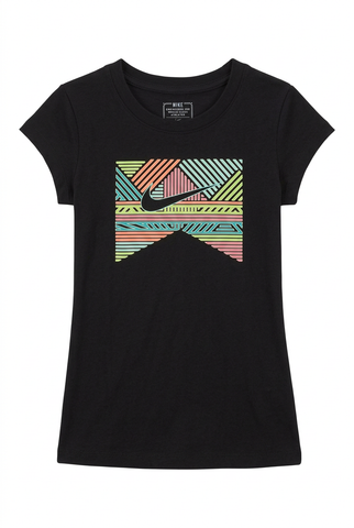 Nike Girls T-Shirt Shiney Lines Black