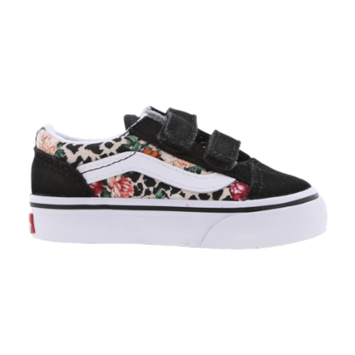 Vans Kids Old Skool Velcro Leopard Floral Black