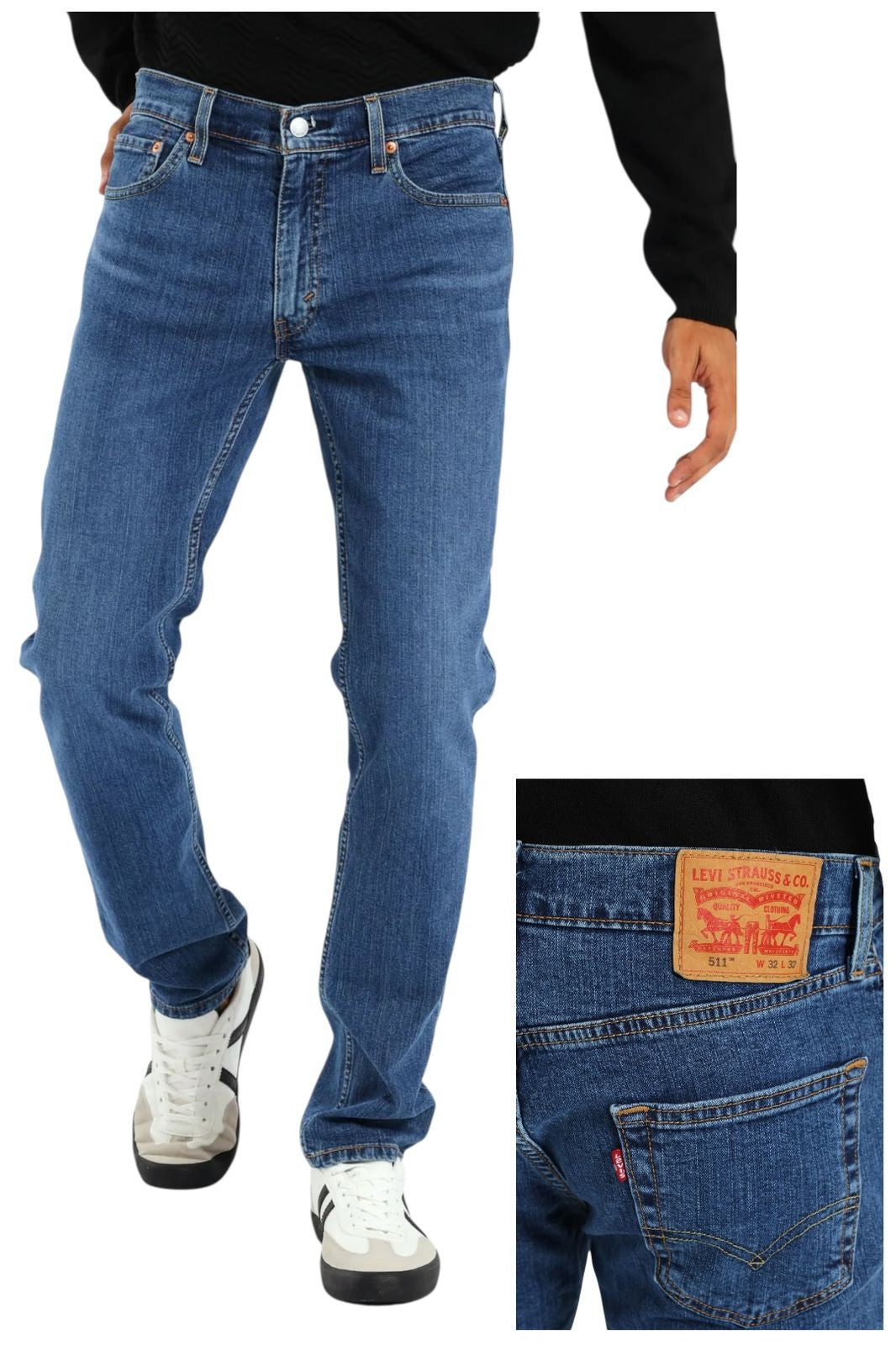 Levis Jeans 511 Slim Leg Stretch Wanna Go Back Denim Blue
