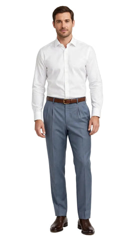 Jonathan D Microfibre Trouser Ocean Blue