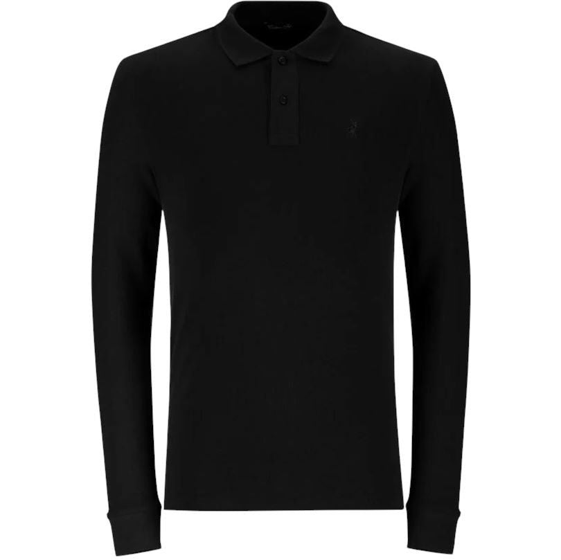 The Polo Essential Pique Long Sleeve Golfer – Jet Black