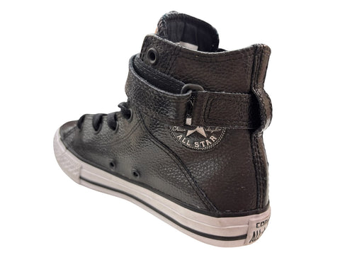 Converse School Kids Chuck Taylor All Star Hi Leather Brea Black And White