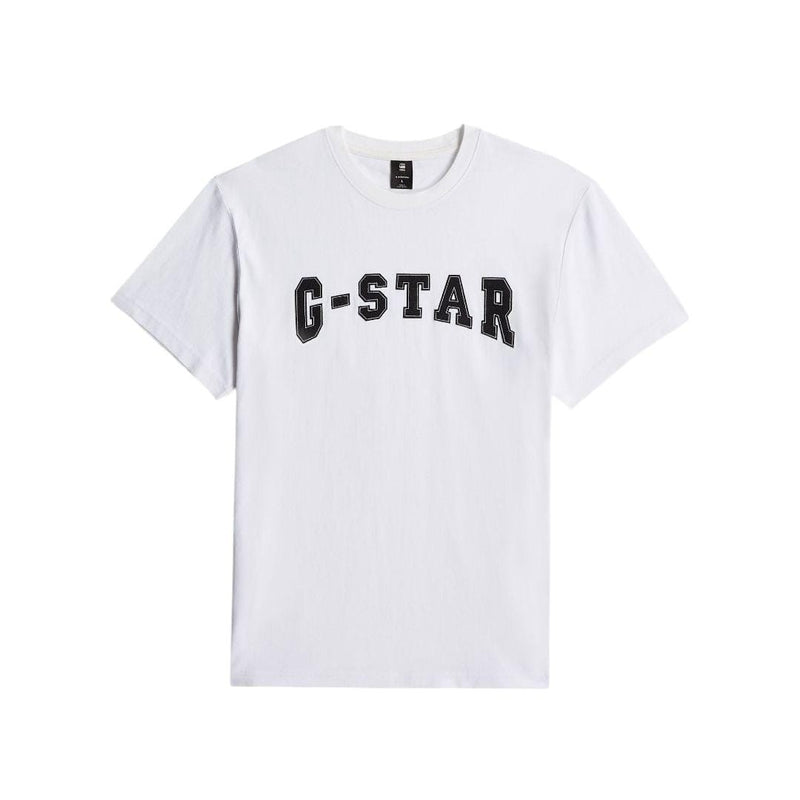 G Star T-Shirt Felt Logo White