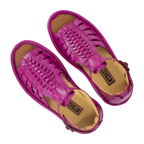 Ladies Omega Fassie Leather Soft Saddle Sandals Pink