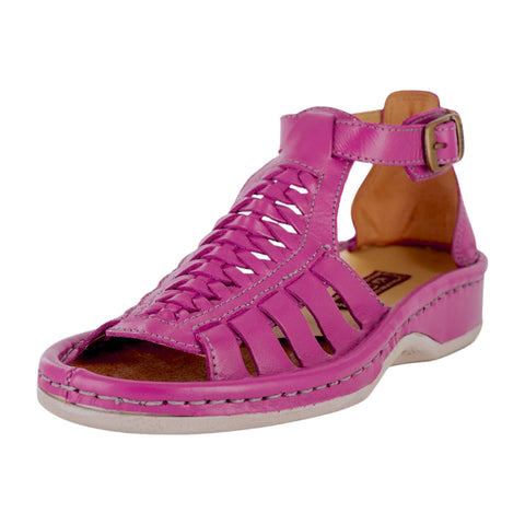 Ladies Omega Fassie Leather Soft Saddle Sandals Pink