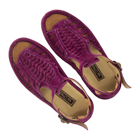 Omega Fassie Ladies Leather Sandal - Cerise Suede