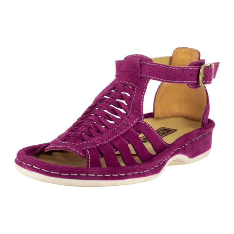 Omega Fassie Ladies Leather Sandal - Cerise Suede