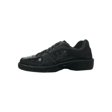Men's Omega Croc Leather Lace-Up Shoes Natan Black