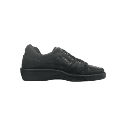 Men's Omega Croc Leather Lace-Up Shoes Natan Black