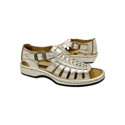 Omega Kgosi Prime Leather Gold Sandals ; Cow Foil Gold