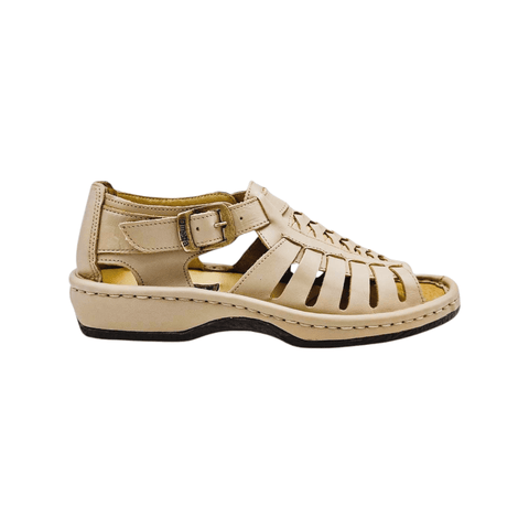 Omega Kgosi Leather Sandals Soft Saddle Taupe Beige