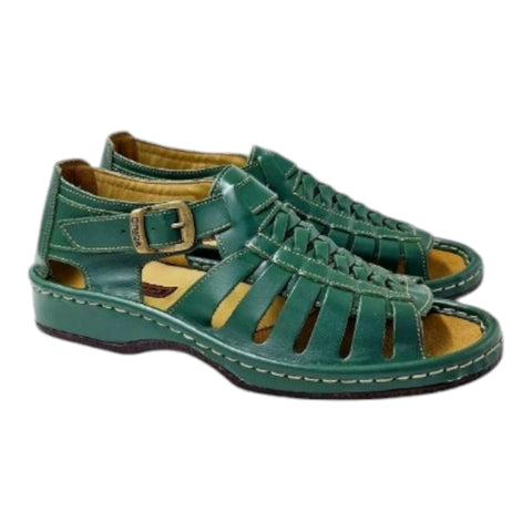 Omega Kgosi Soft Saddle Bottle Green Sandals