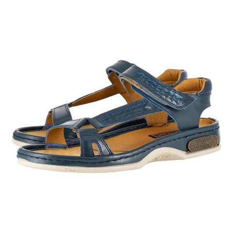 Omega Sjava Soft Saddle Navy Sandals Suede