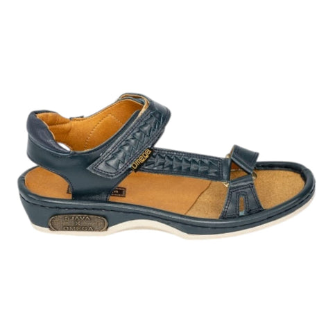 Omega Sjava Soft Saddle Navy Sandals Suede