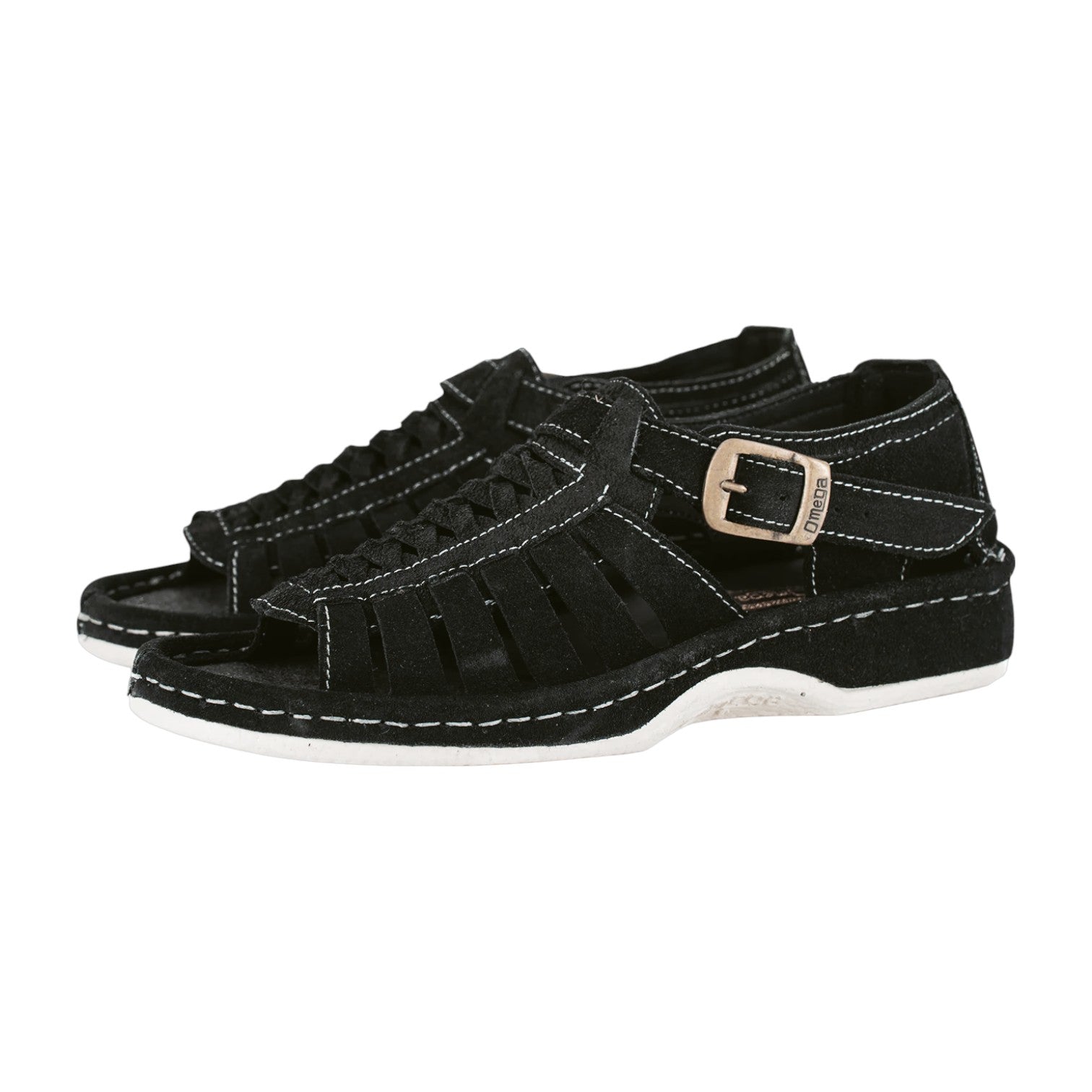 Omega Kgosi Midrid Suede Sandal - Black