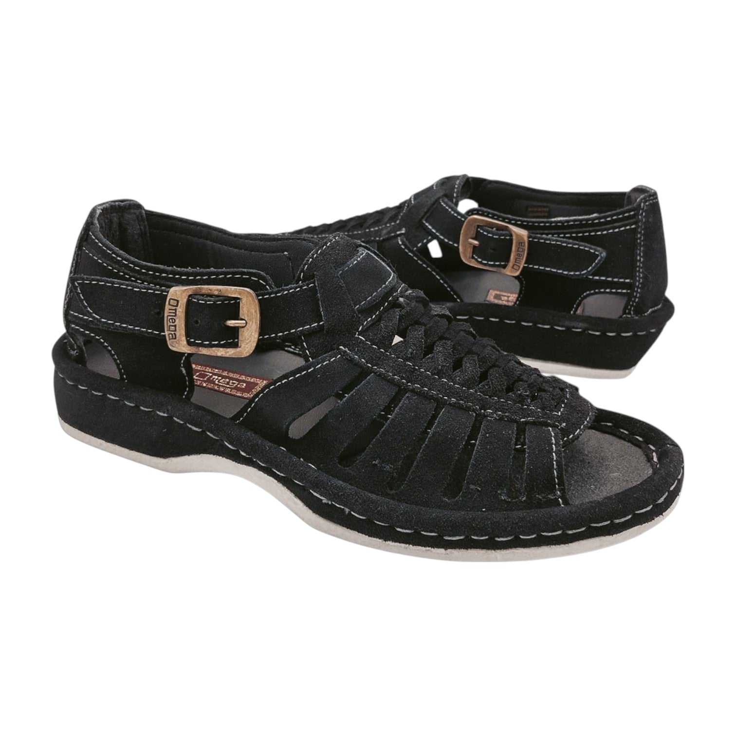 Omega Kgosi Midrid Suede Sandal - Black