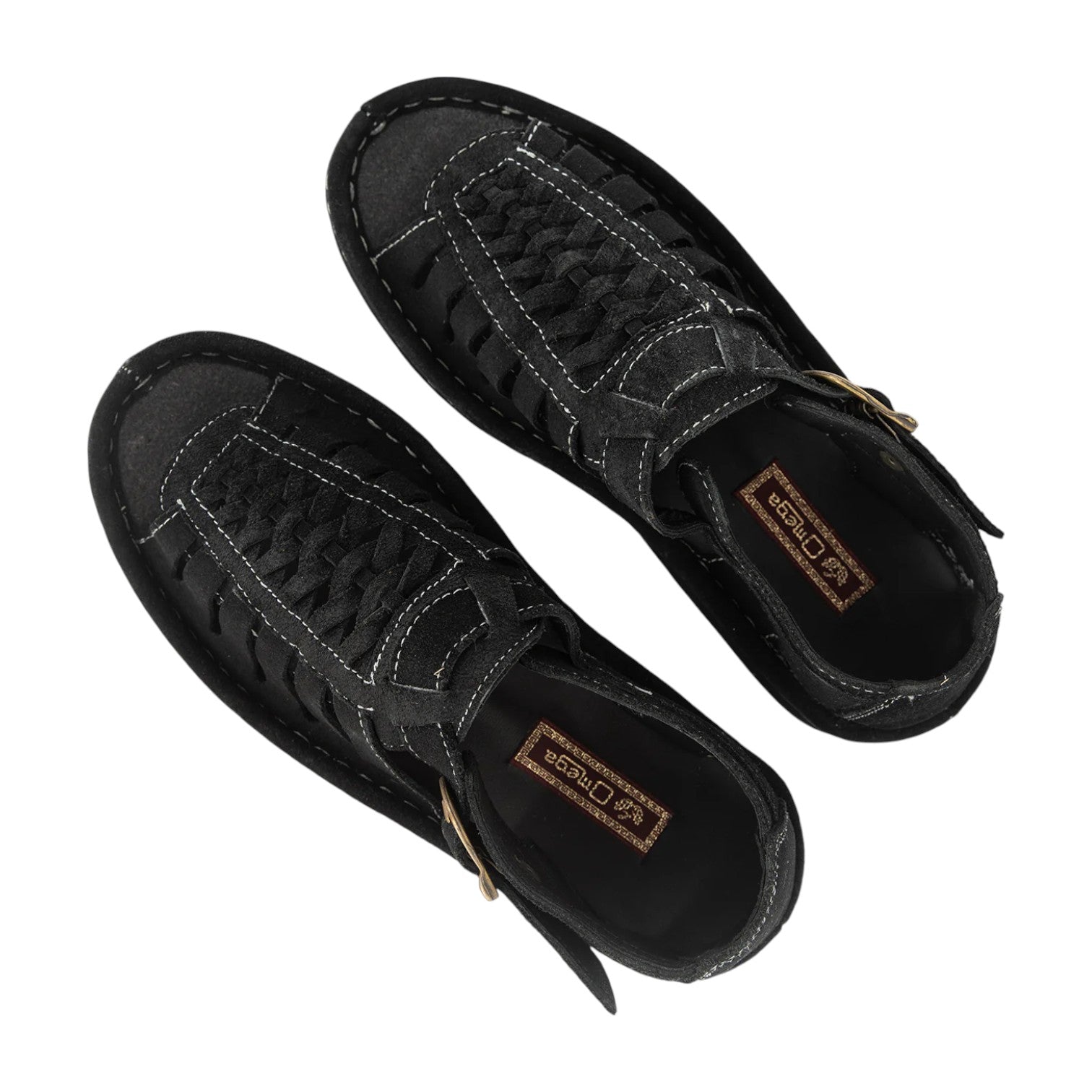 Omega Kgosi Midrid Suede Sandal - Black