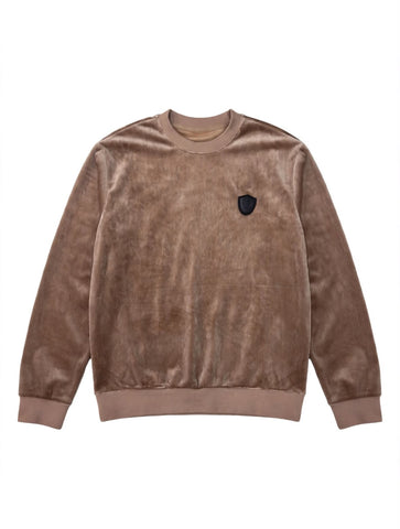 Jonathan D Sweat Top Crew Marti Velour Taupe