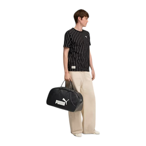 Puma Class Crew Neck Striped Regular Fit Tee - Black