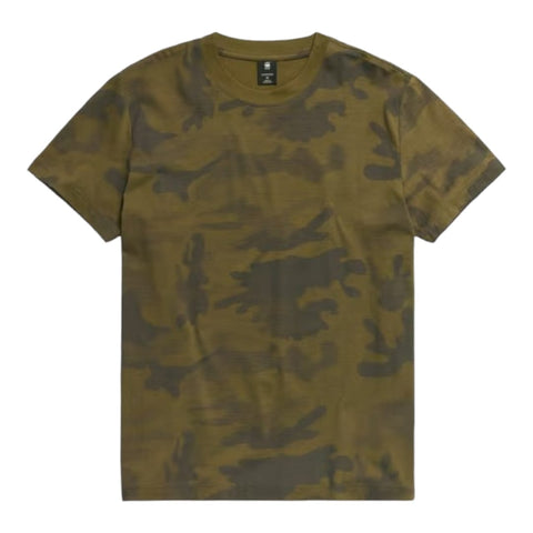 G Star T-Shirt Line Camo Dark Olive
