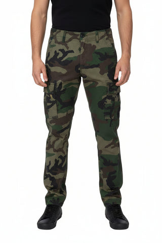 Cutty Haven Cargo Chinos – Woodland Camo