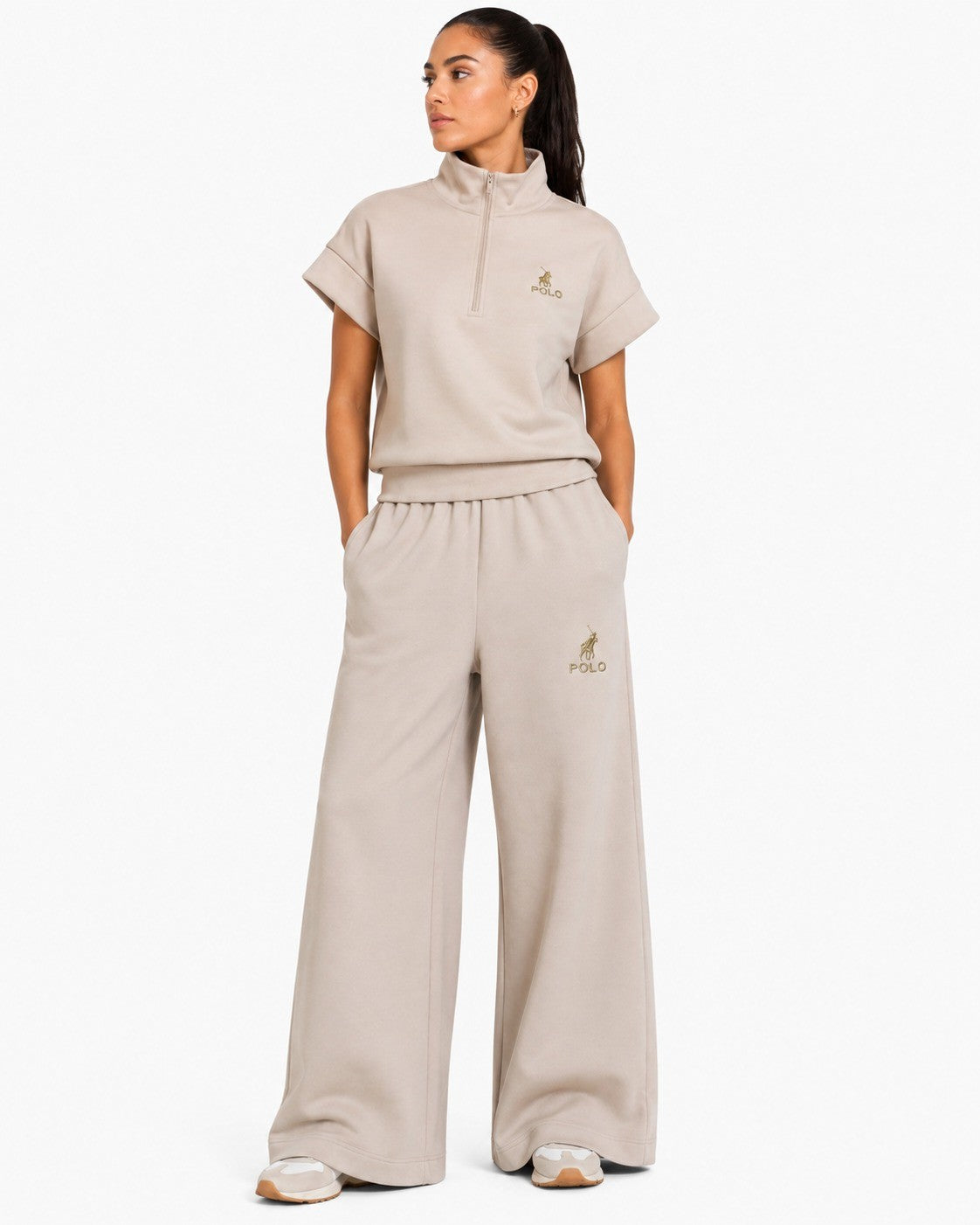 Polo Tracksuit Ladies S/S Zoe Soft Mushroom Taupe