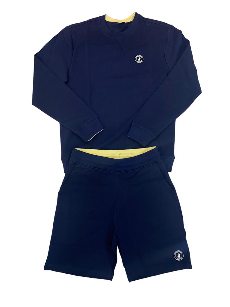 Polo Shorts Sweater Set Sport Pique Navy
