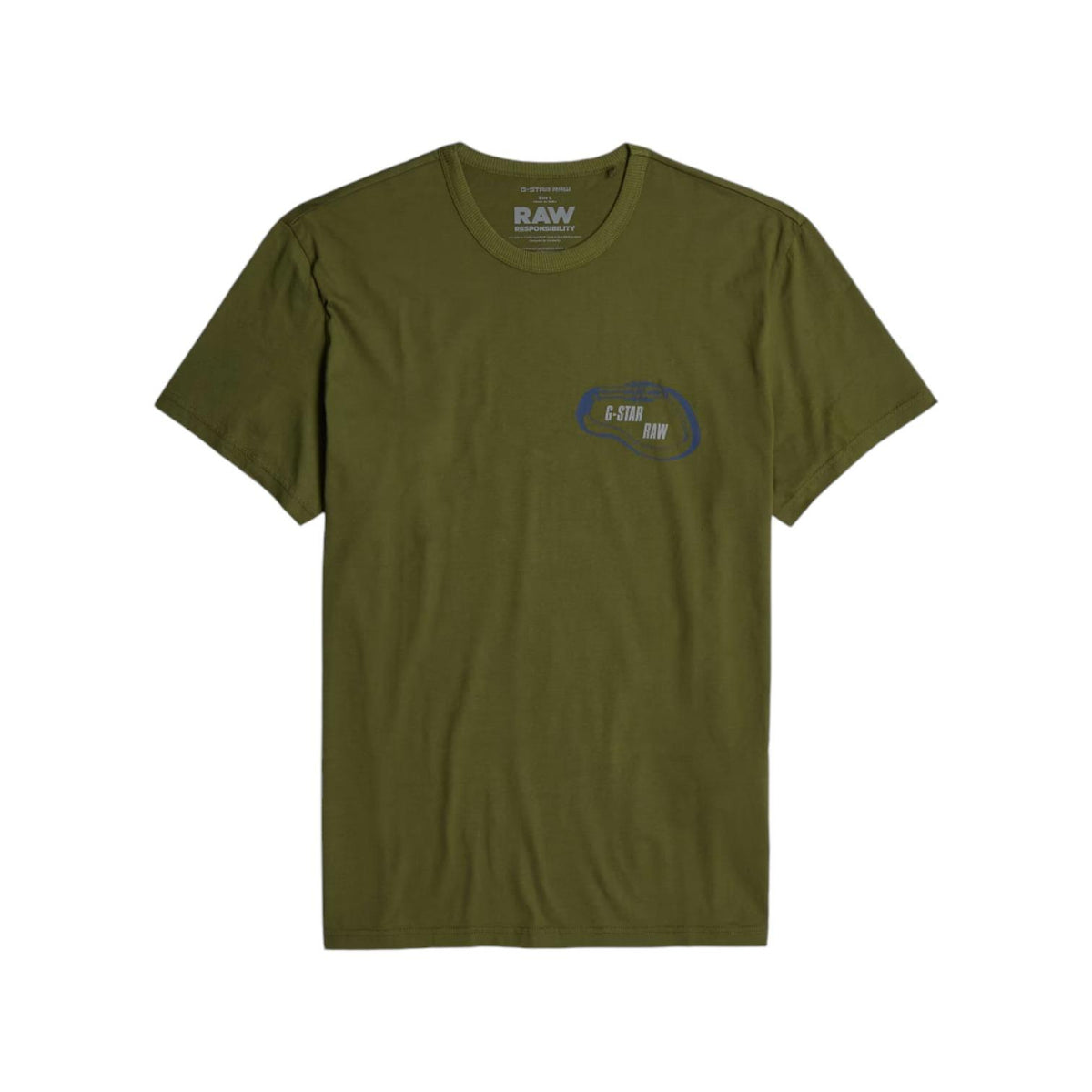 G Star T-Shirt Carabiner Logo Moss Green