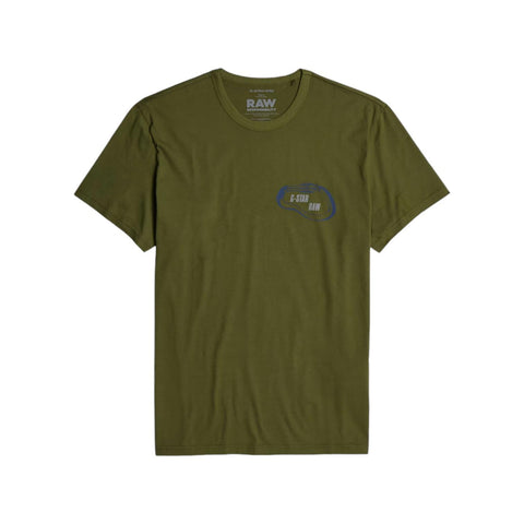 G Star T-Shirt Carabiner Logo Moss Green