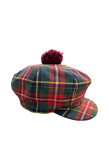 Knox Newspapwer Cap Tartan Navy/Red