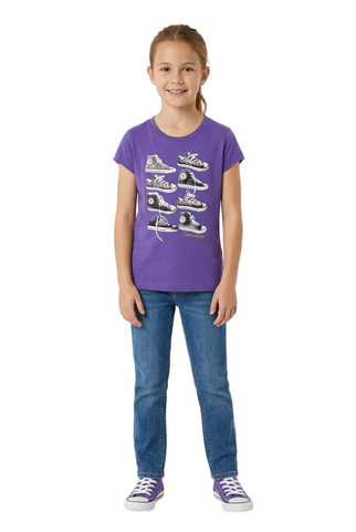 Converse T-Shirt Girls Stud Purple