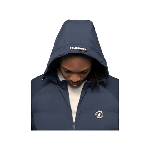 Polo Jacket Sport Hooded Puffer Navy