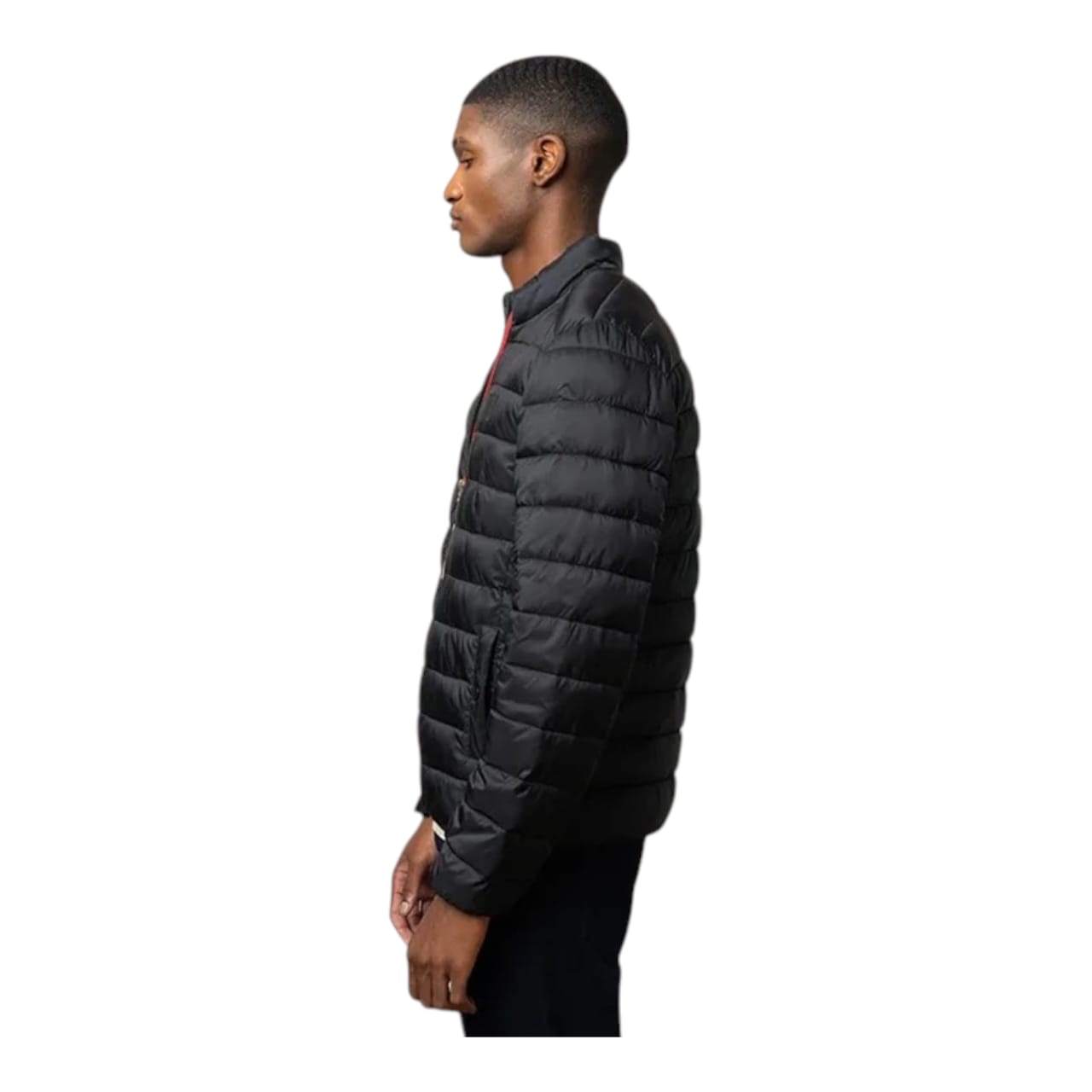 Polo Mens Long Sleeve Quilted Nylon Puffer Jacket - Black
